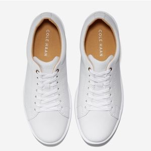 Cole Haan White Leather Grand Crosscourt Sneaker